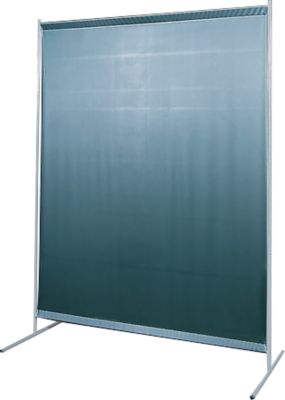 Schweißerschutzwand, 1-teilig, 0,4 mm starker Folienvorhang, DIN EN ISO 25980, B 1450 x T 600 x H 1900 mm, blau/dunkelgrün