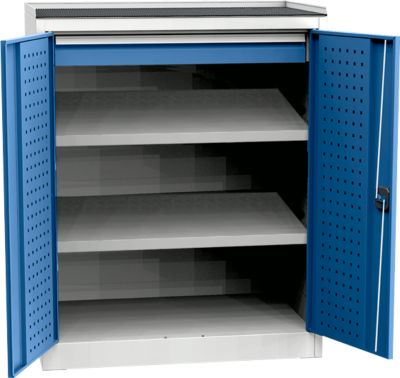 Schwerlastschrank, 2 Fachböden, 1 Schublade,Tragkraft pro Fachboden 40 kg