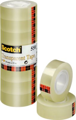 Scotch® Transparenter Klebefilm 550, 8 Stück, 19 mm x 33 m