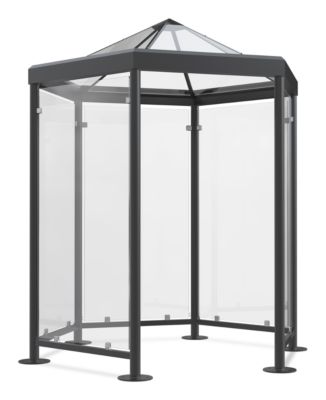 Sechseck-Raucherpavillon Modell Paris (o. Seitenwände), anthrazitgrau RAL 7016