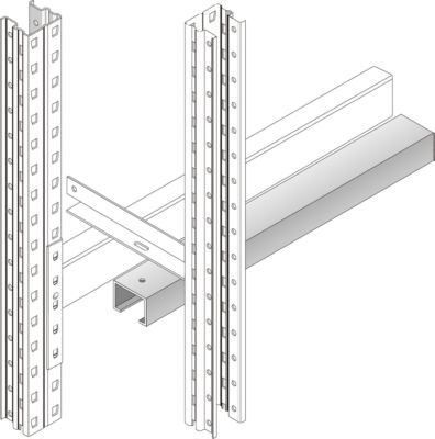 Sécurité anti-glissements, galvanisé, largeur 1900 mm, pour rayonnage à palettes PR