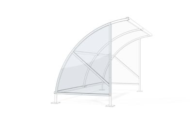 Seitenwand für Überdachungssystem Modell Bamberg transparent B 2040/4080 mm, links, Polycarbonat