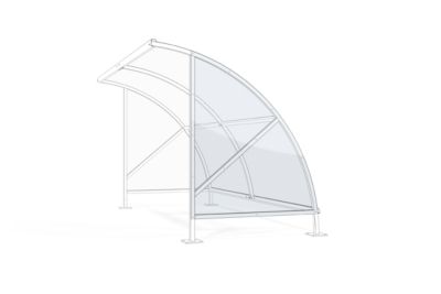 Seitenwand für Überdachungssystem Modell Bamberg transparent B 2040/4080 mm, rechts, Polycarbonat
