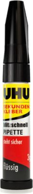 Sekundenkleber UHU Blitzschnell Control, 3 g, extrem haftstark, in standfester Pipette