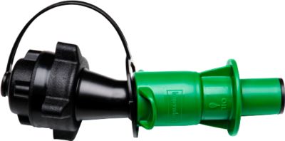 Sicherheits-Einfüllsystem, für Doppelkanister ECO+PROFI aus HD-PE für Kettenhaftöl, zum Betanken von Motor-Kettensägen geeignet, schwarz/grün