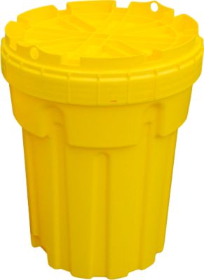 Sicherheitsfass, mit UN-Zulassung 1H2/X170/S + AA10183, mit Schraubdeckelverschluss, für 114 l, ineinander stapelbar, HDPE, gelb