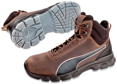 Sicherheitsschuh Puma® Safety Condor Brown Mid, S3 ESD SRC, EN ISO 20345:2011, FAP®-Durchtrittschutz, Stahlkappe, knöchelhoch, braun-schwarz, Größe 44