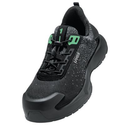 Sicherheitsschuhe Uvex 1 x-craft planet S1PL, Unisex-Halbschuh, EN ISO 20345:2022 + A1:2024, antistatisch, rutschfest, grün-schwarz, Weite 11, Größe 49