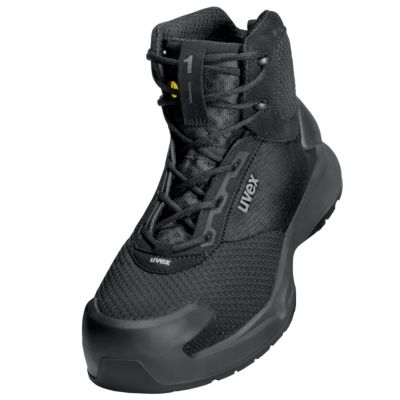 Sicherheitsschuhe Uvex 1 x-craft pro S1PL, Unisex-Stiefel, EN ISO 20345:2022 + A1:2024, antistatisch, rutschfest, schwarz, Weite 11, Grösse 48