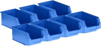 Sichtlagerkästen SSI Schäfer Serie PROFI LF 321, Polypropylen, 7,5 l, blau, 7 Stück
