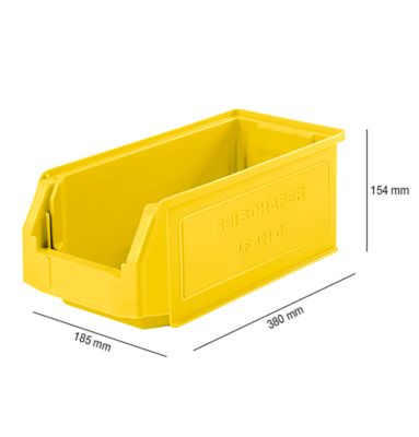 Sichtlagerkasten SSI Schäfer LF 421, Polypropylen, L 380 x B 185 x H 154 mm, 7,8 l, gelb