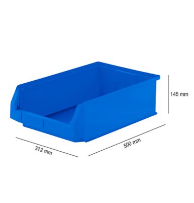Sichtlagerkasten SSI Schäfer LF 531, Polypropylen, L 500 x B 312 x H 145 mm, 16,5 l, blau