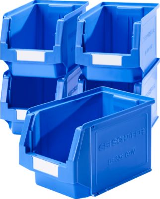 Sichtlagerkasten SSI Schäfer Serie PROFI LF 322, Polypropylen, L 343 x B 209 x H 200 mm, 10,4 l, blau, 5 Stück