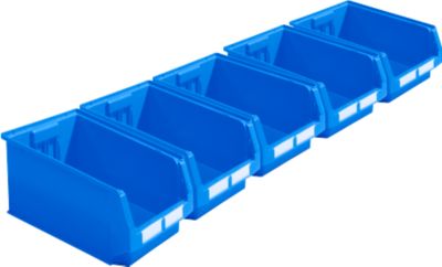 Sichtlagerkasten SSI Schäfer Serie PROFI LF 532, Polypropylen, L 500 x B 312 x H 200 mm, 23,5 l, blau, 5 Stück 