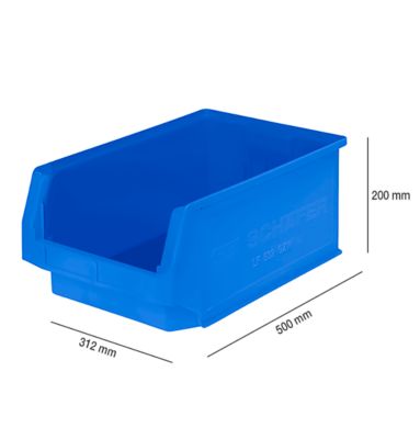Sichtlagerkasten SSI Schäfer Serie PROFI LF 532, Polypropylen, L 500 x B 312 x H 200 mm, 23,5 l, blau