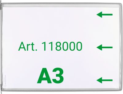 Sichttafel Tarifold DIN A3 quer, 10 St., alle Trägersysteme, Metalldrehzapfen, grau