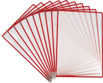 Sichttafel Tarifold Easy Load Pro, DIN A4, 10 St., Eckverschluss, Metalldrehzapfen, rot
