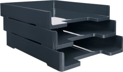 SIGEL Ablagekorb eyestyle, DIN A4, ABS-Kunststoff, stapelbar,  dunkelgrau