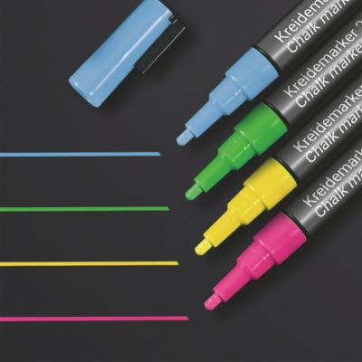 SIGEL Kreidemarker, Rundspitze, Strichstärke 1-2 mm, trocken und feucht abwischbar, farbsortiertes 4er-Set