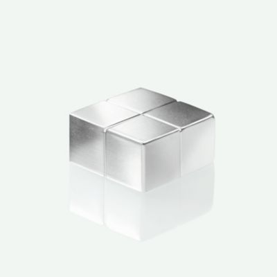 SIGEL Neodym-Magnete C10 Extra-Strong Cube-Design, für Glas-Magnettafeln und magnetische Whiteboards, hohe Haftkraft, Würfelform, silber, 4 Stück