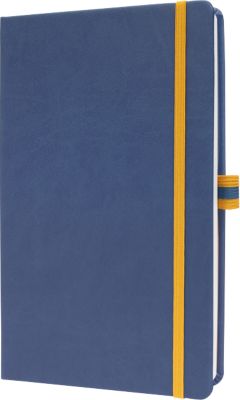 Sigel Notizbuch Linescape, 176 Seiten, DIN A5, 80 g/m², kariert, Gummiband, 2-farbige Stiftschlaufe, blau/gelb