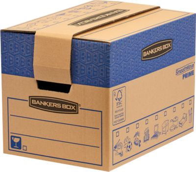 SmoothMove Umzugskarton FastFold, 37,5 L, 2-lagige Wellenpappe, H 310 x B 327 x T 429 mm, 5 Stück, braun