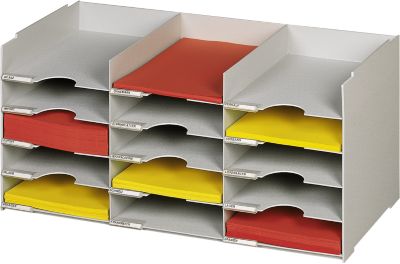 Sortierstation, DIN A4, Polystyrol, für Schränke, 15 Fächer, B 674 x T 304 x H 313 mm