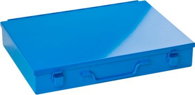 Sortimentskoffer ADB, leer, 12-fache Einteilung, abschliessbar, mit Griff, B 330 x T 230 x H 50 mm, Stahl & ABS-Kunststoff, lichtblau RAL 5012