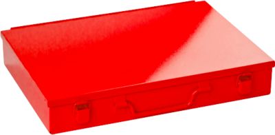Sortimentskoffer ADB, leer, 12-fache Einteilung, abschließbar, mit Griff, B 330 x T 230 x H 50 mm, Stahl & ABS-Kunststoff, verkehrsrot RAL 3020