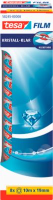 Sparpaket Klebefilm tesafilm® kristall-klar, PP-Folie, L 10 m x B 19 mm, transparent, 8 Rollen