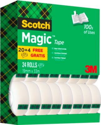 Sparset Klebeband Scotch® Magic™ Tape, 24 Rollen, L 33 m x B 19 mm, Ø 26 mm