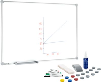 Sparset MAULpro Whiteboard 2000 + Gratis Zubehör Set, alusilber