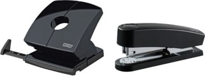 Sparset Novus Hefter B2 + Locher B 230, Heftleistung 25 Blatt, Lochleistung 30 Blatt, schwarz