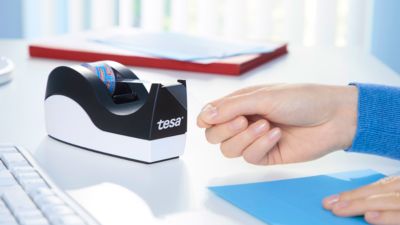 Sparset Tischabroller tesa Easy Cut® ORCA + 8 Rollen tesafilm®, für Rollen bis L 33 m x B 19 mm