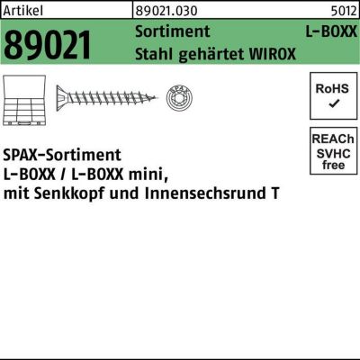 SPAX Schraubensortiment R 8902, L-BOXX Mini, WIROX Oberfläche, Senkkopf Innensechsrund, Ø 2 mm, 1 Stück