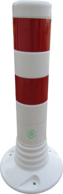 Sperrpfosten Temka Flexipfosten, TPE, selbstaufrichtend, retroreflektierend, H 450 mm, weiß/rot 