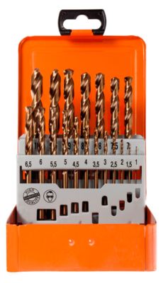 Spiralbohrer-Set Projahn BASIC, 19 kurze Spiralbohrer, in Metallkassette