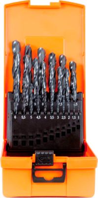 Spiralbohrer-Set Projahn HSS-R DIN 388, 25 kurze Bohrer Typ N ECO, je 1 x Ø 1-13 mm, steigend um 0,5 mm, in Kunststoffkassette