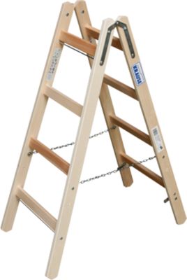 Sprossen-Doppelleiter, Holz, 2 x 4 Sprossen