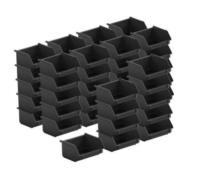 SSI Schäfer Bac à bec série ENTRY 110, plastique, L 92 x l 102 x H 51 mm, 0,26 L, noir, 50 pièces