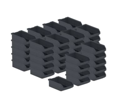 SSI Schäfer Bac à bec série ENTRY 210, plastique, L 168 x l 103 x H 52 mm, 0,5 L, noir, 50 pièces