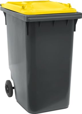 SSI Schäfer Mülltonne GMT, 360 l, bis 144 kg, fahrbar, vorbereitet für Chipaufnahme, PE, schwarzgelb
