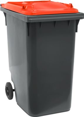 SSI Schäfer Mülltonne GMT, 360 l, bis 144 kg, fahrbar, vorbereitet für Chipaufnahme, PE, schwarzrot