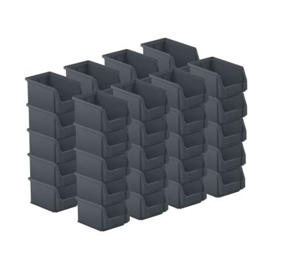 SSI Schäfer Opbergbox met open voorzijde serie ENTRY 221, kunststof, L 234 x B 150 x H 122 mm, 2,7 L, zwart, 40 st.