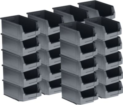 SSI Schäfer opbergbox met open voorzijde serie ENTRY 321, kunststof, L 343 x B 209 x H 145 mm, 7,5 L, zwart, 30 st.