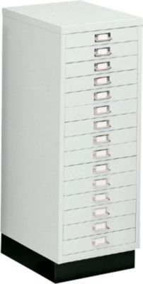SSI Schubladenschrank DIN A3, 15 Schübe, 940 mm hoch, lichtgrau