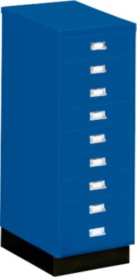 SSI Schubladenschrank DIN A3, 9 Schübe, 940 mm hoch, enzianblau