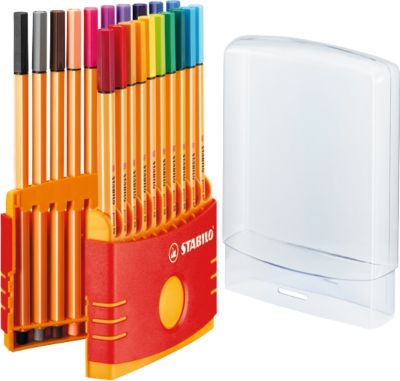 STABILO® Fineliner Point 88, 0,4 mm, farbsortiert, Klappbox à 20 Stück