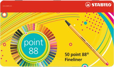 Stabilo Fineliner Point 88, Strichbreite 0,4 mm, 50 Stück, im Metalletui