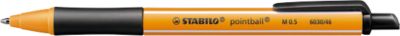 STABILO® Kugelschreiber pointball, Druckmechanik, dokumentenecht, Strichstärke 0,5 mm, 10 Stk., schwarz